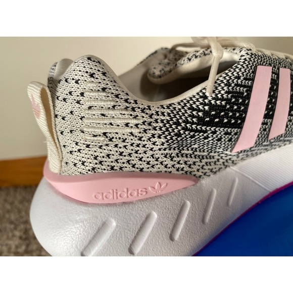 Adidas Swift Run 22 Women Shoes Black White Pink Knit Comfort Athletic Sneaker - Picture 9 of 13